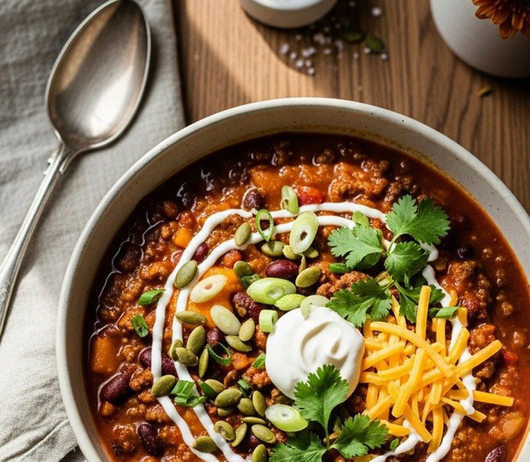 Cozy Autumn Beef and Pumpkin Chili