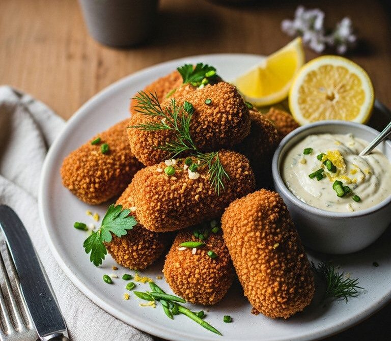 Crispy Fish and Potato Croquettes with Lemon Aioli