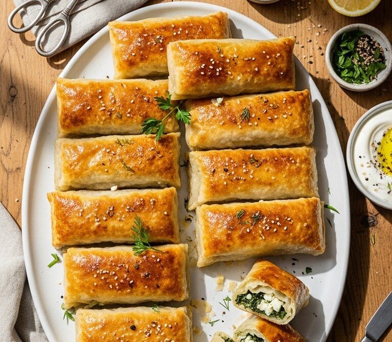 Crispy Spinach and Feta Börek Parcels