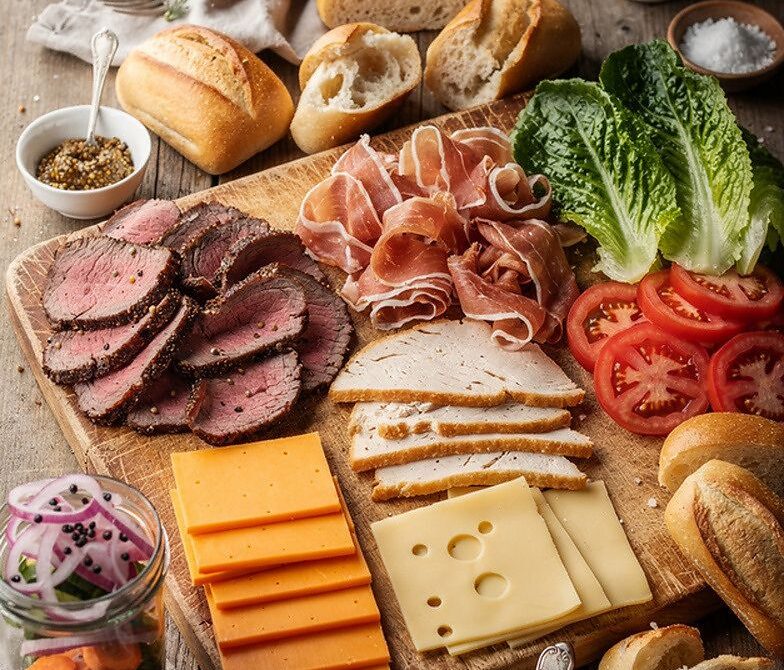 Deli-Style Cold-Cut Sandwich Board With House-Roasted Beef