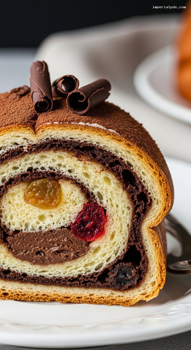 Diplomate au Chocolat Chilled Chocolate Bread Pudding – Closeup