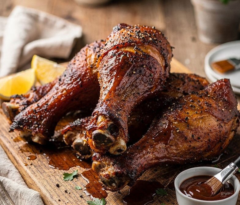 Fair-Style Smoked Turkey Legs with Crispy Skin