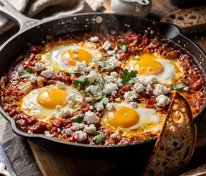Feta Shakshuka with Crusty Bread