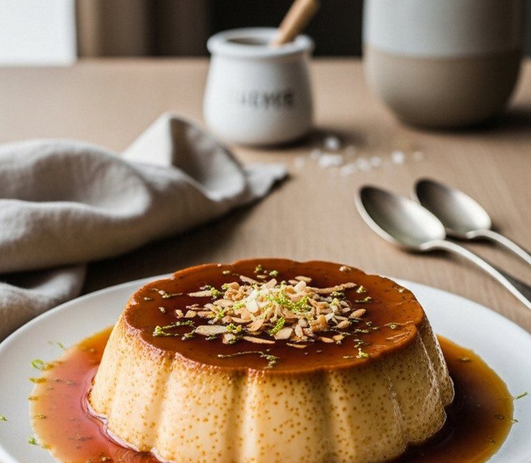 French-Caribbean Coconut Flan with Caramel