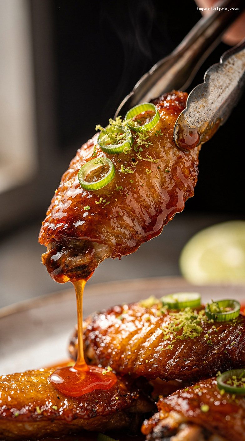 Ginger-Honey Sriracha Glaze for Wings, Salmon, or Veggies – Closeup