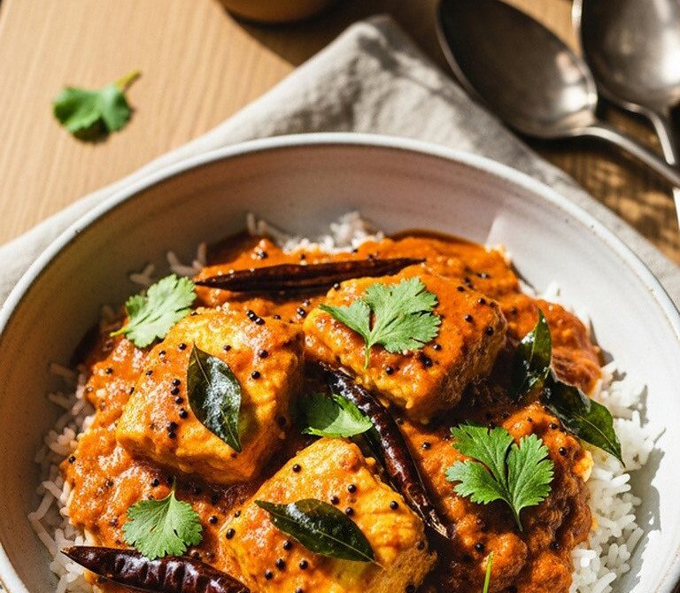 Goan Coconut Fish Curry With Tamarind and Kashmiri Chili
