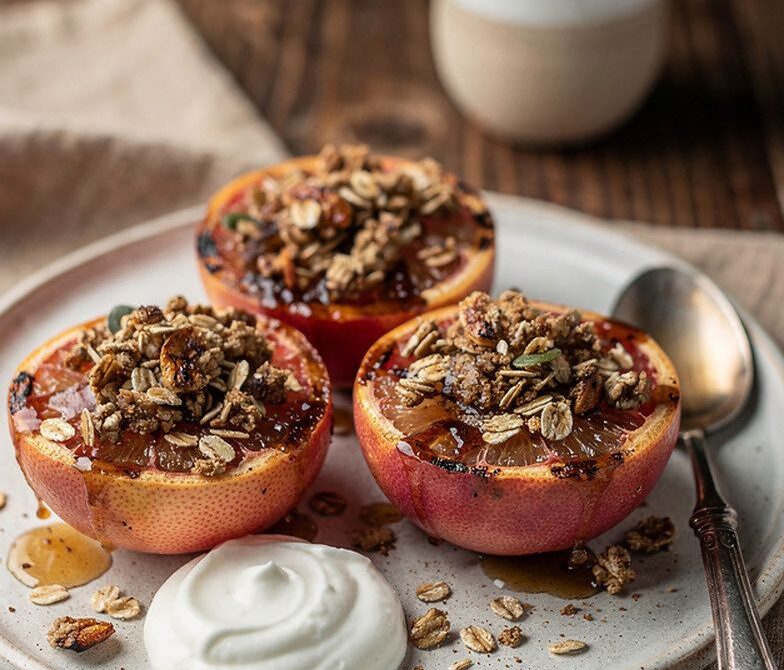 Granola-Topped Baked Grapefruit With Brown Sugar and Cinnamon
