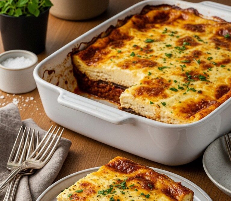 Greek Beef Moussaka With Roasted Eggplant and Béchamel