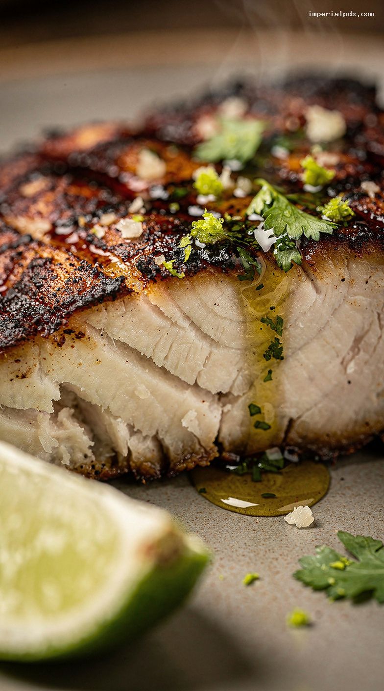 Grilled Swordfish Steaks With Smoky Paprika-Lime Rub – Closeup