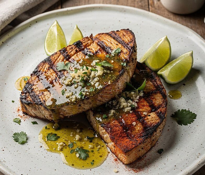 Grilled Swordfish Steaks With Smoky Paprika-Lime Rub
