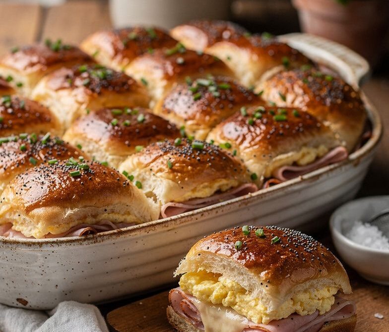 Ham, Egg, and Cheese Hawaiian Roll Breakfast Sliders