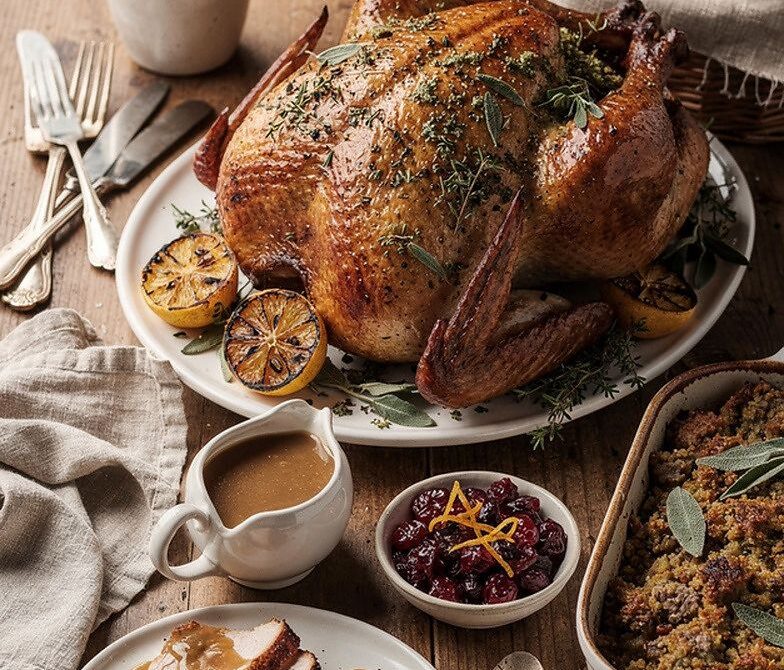 Herb-Roasted Turkey Carving Station With Gravy and Cranberry Relish