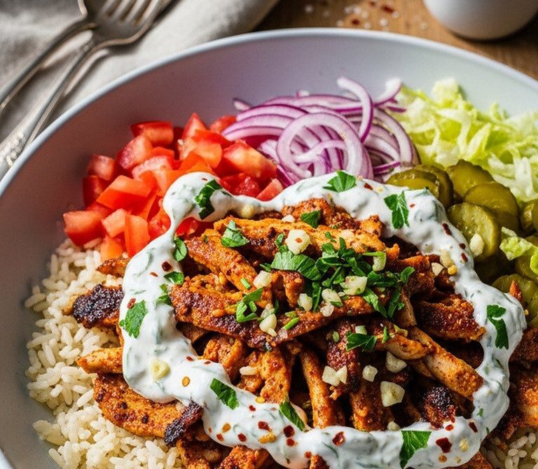 Homemade Döner Bowls With Garlic Yogurt Sauce