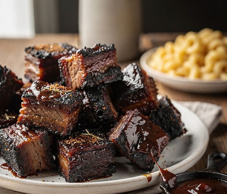 Kansas City Burnt Ends With Sticky Molasses BBQ Sauce