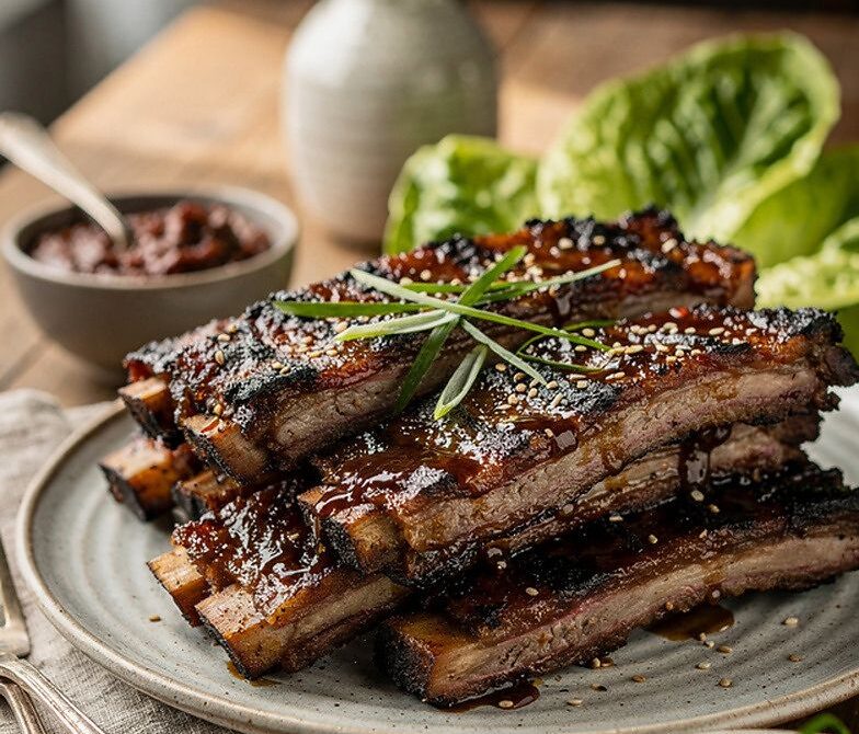 Korean BBQ LA Galbi Short Ribs with Lettuce Wraps
