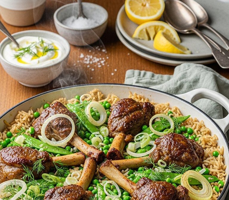 Kuzu Kapama Spring Lamb and Rice Bake