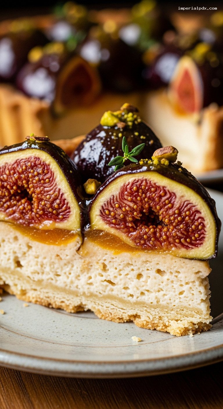 Late-Summer Fresh Fig Tart with Almond Cream – Closeup