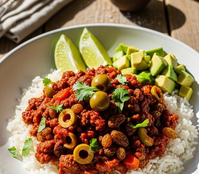 Latin-Style Beef Picadillo with Raisins and Olives