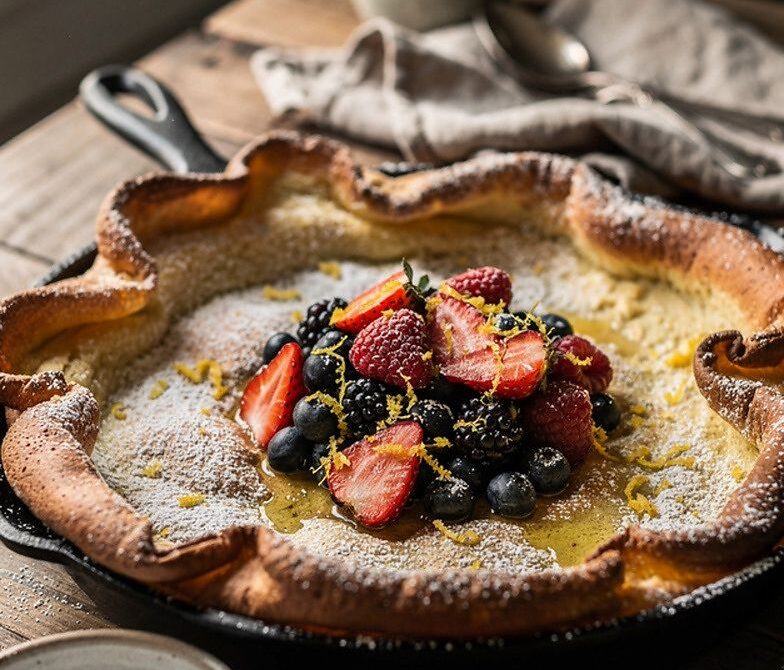 Lemon Berry Dutch Baby Skillet Pancake