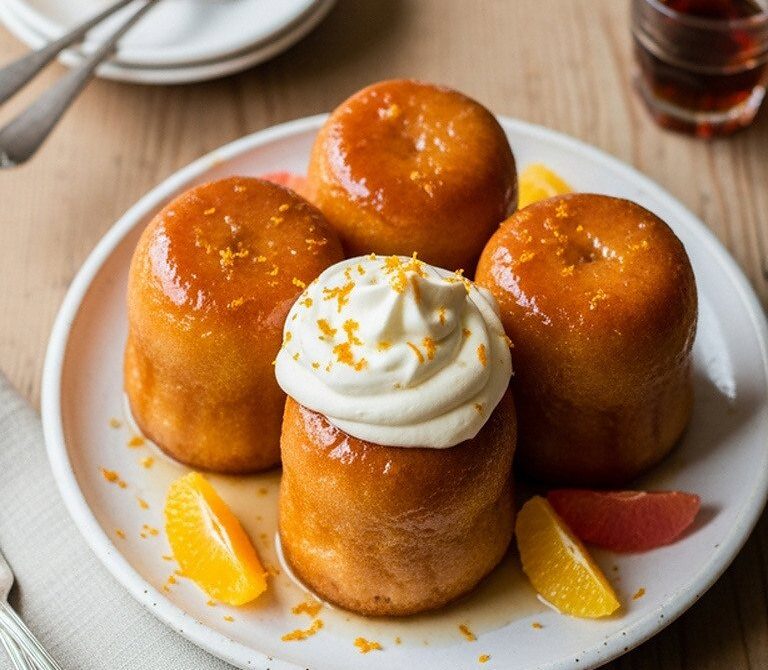 Light and Boozy Baba au Rhum with Chantilly Cream