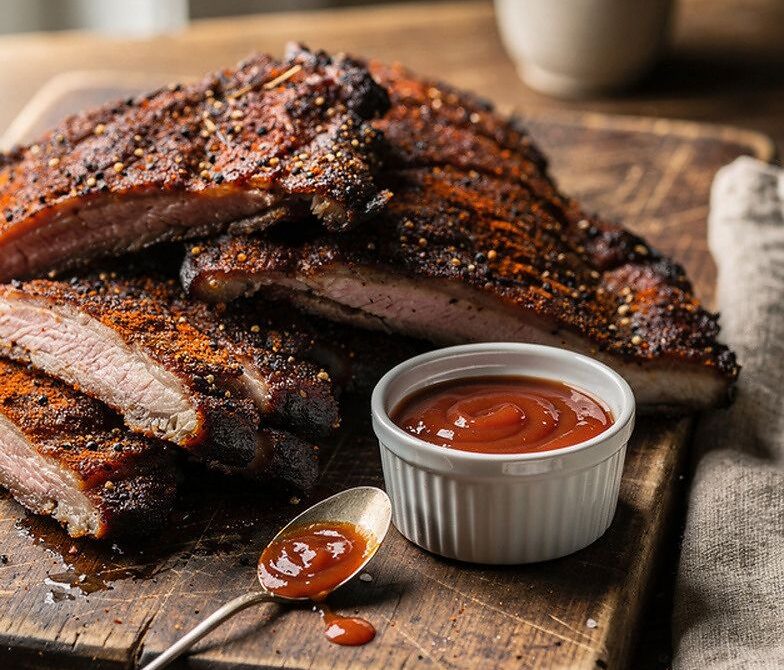 Memphis-Style Dry-Rub Smoked Ribs With Tangy Sauce