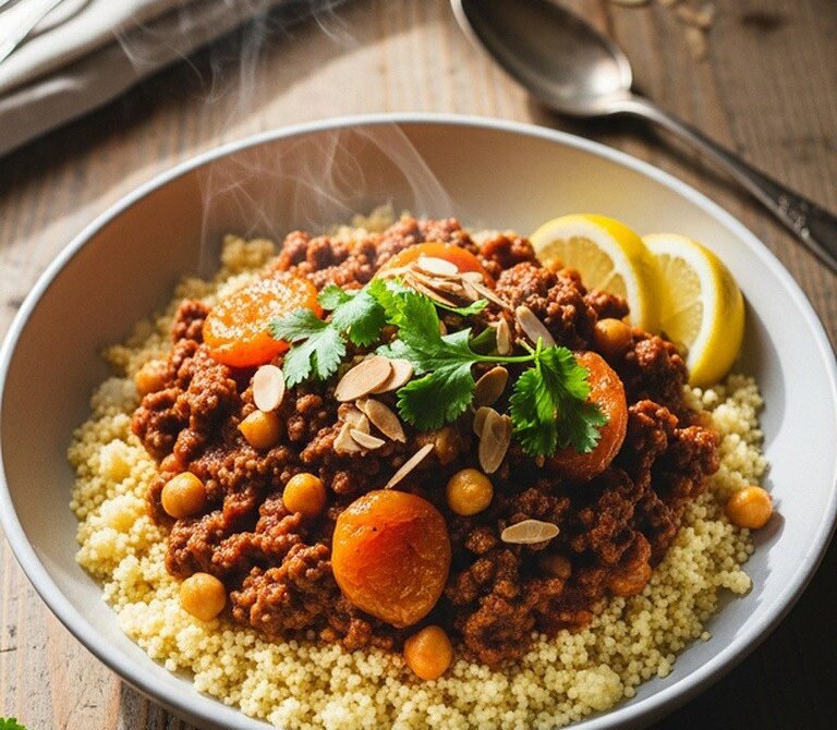 Moroccan Beef Tagine with Apricots and Chickpeas