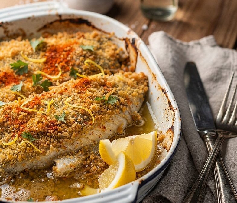 New England Baked Haddock With Buttery Crumb Topping