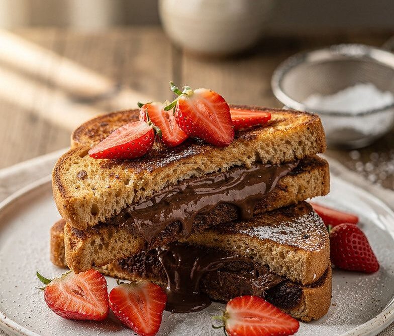 Nutella-Stuffed French Toast With Strawberries