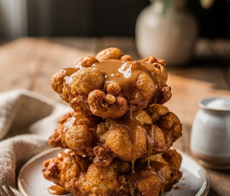 Old-Fashioned Apple Fritters With Cinnamon Vanilla Glaze