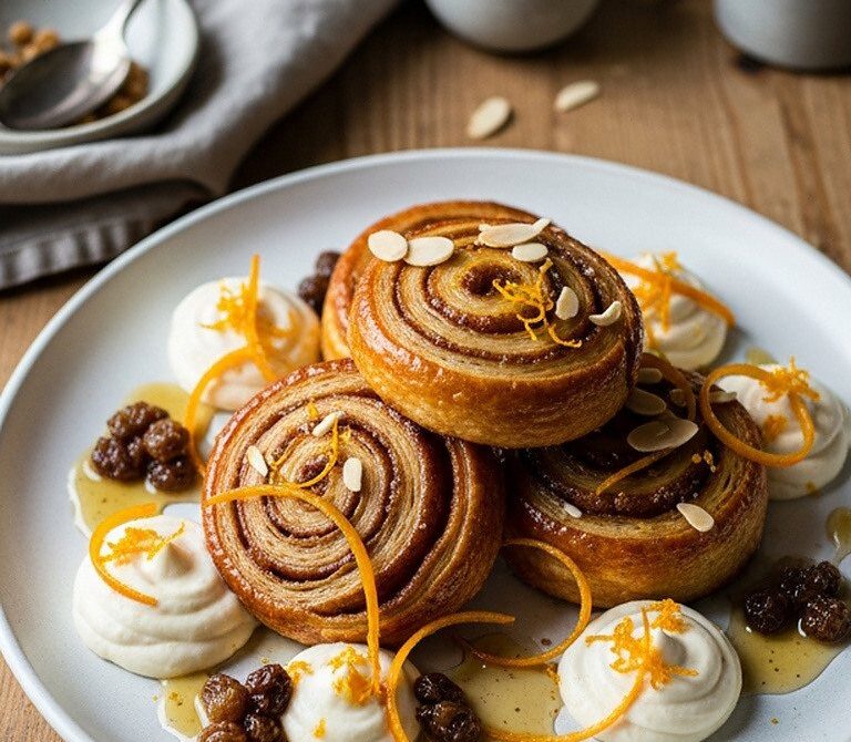 Pain aux raisins revisité (Deconstructed Raisin–Pastry Cream Dessert)