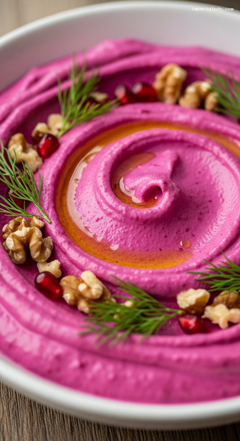Pancar Tarator Beet Yogurt Dip With Dill and Garlic – Closeup