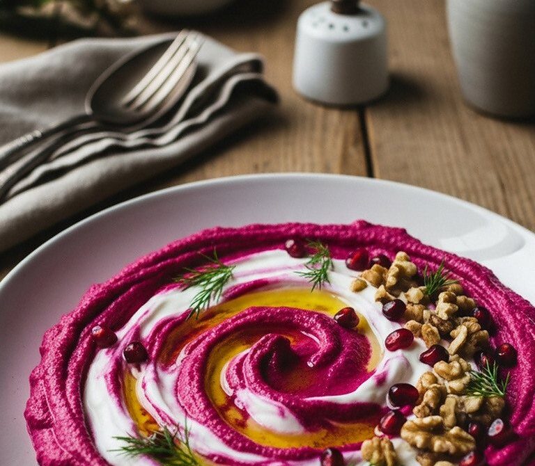 Pancar Tarator Beet Yogurt Dip With Dill and Garlic