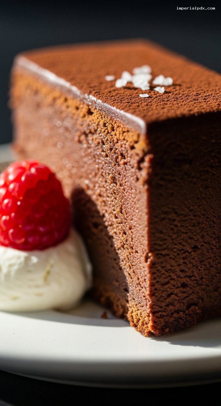 Pavé au Chocolat Truffle Cake Squares – Closeup