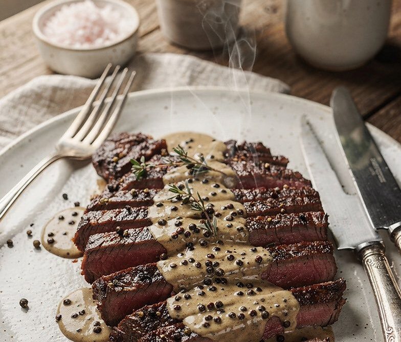 Peppercorn Brandy Cream Reduction Steakhouse Sauce