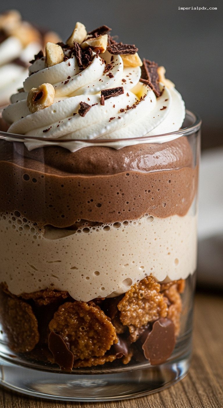 Praliné Parisien Verrine With Crunchy Feuilletine Layers – Closeup