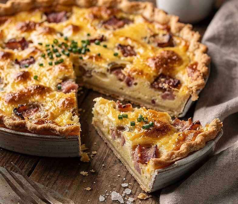 Quiche Lorraine with Crisp Bacon and Silky Custard