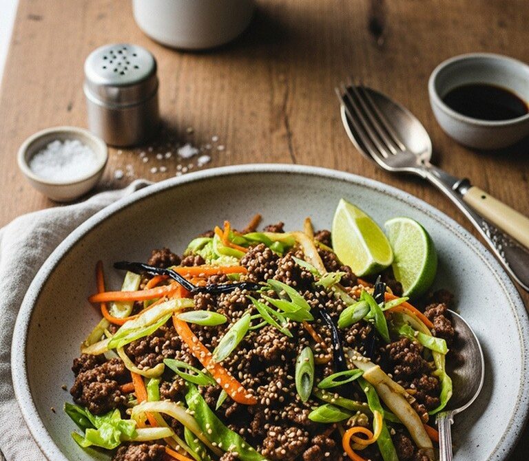 Quick Beef and Cabbage Stir-Fry with Ginger and Garlic