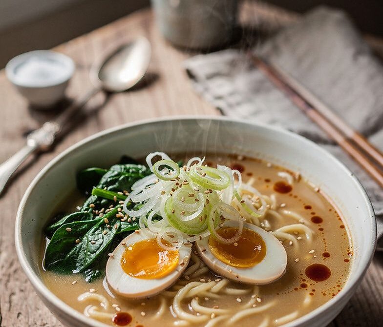 Quick Breakfast Ramen With Miso Broth and Jammy Egg
