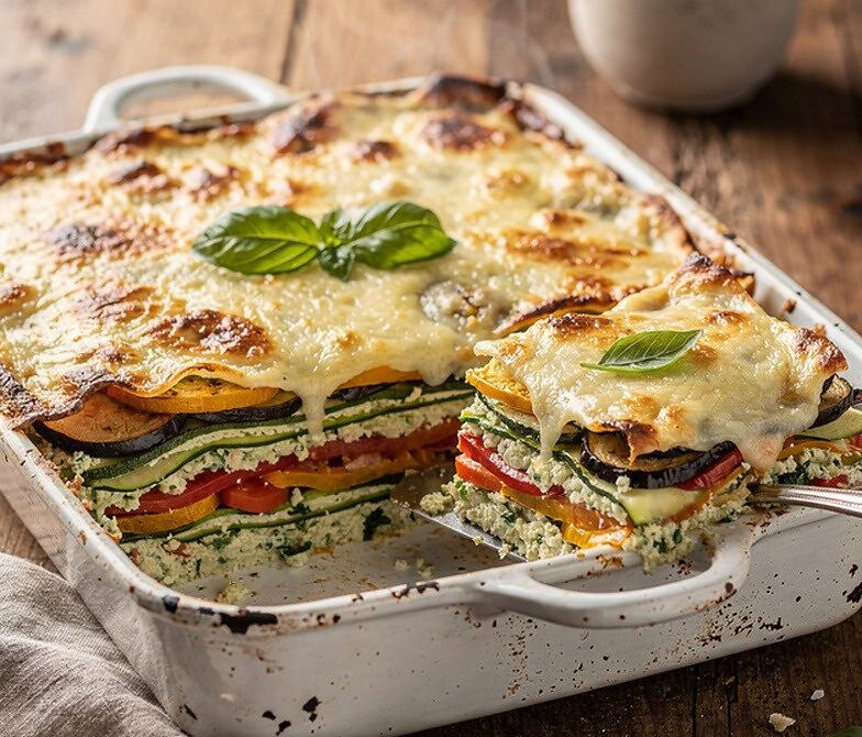 Rainbow Roasted Vegetable Lasagna Squares With Ricotta and Béchamel