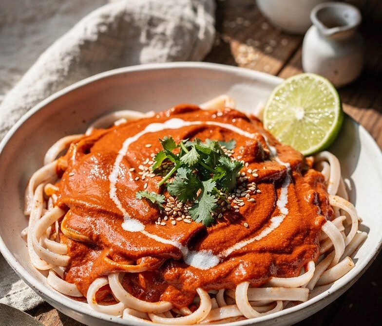 Red Coconut Curry Peanut Sauce With Lime