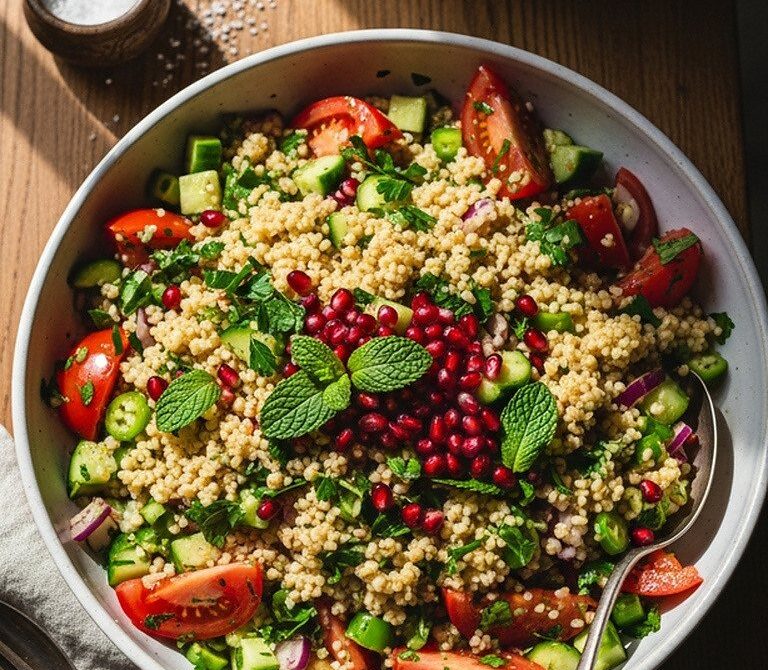 Refreshing Bostana Salad with Bulgur and Pomegranate Molasses