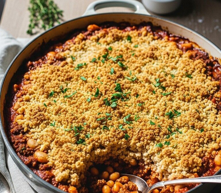 Rustic Beef and White Bean Cassoulet Bake