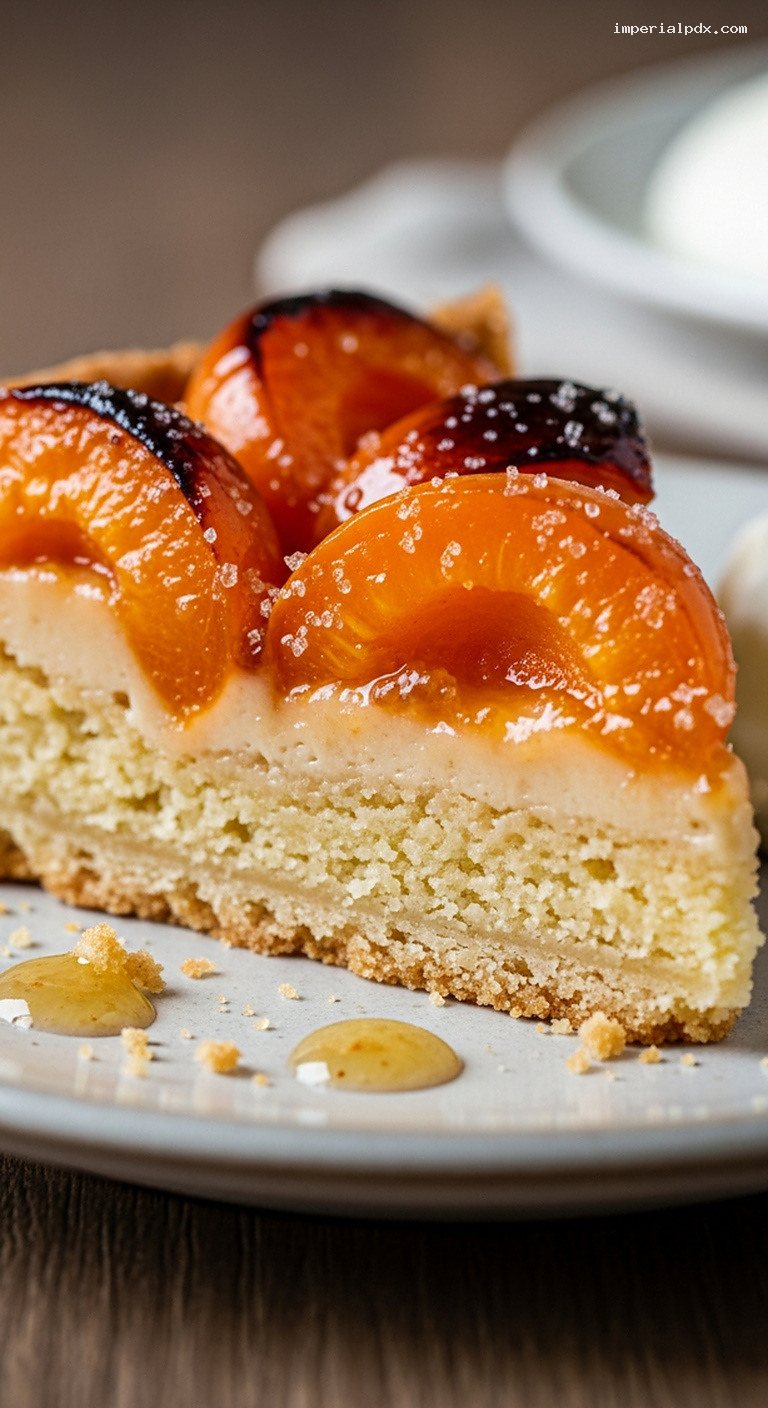Rustic French Apricot Tart With Almond Cream – Closeup