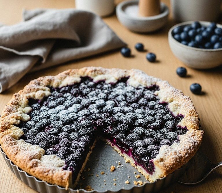 Rustic French Blueberry Tart (Tarte aux Myrtilles)
