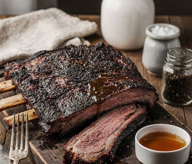 Salt-and-Pepper Smoked Beef Plate Ribs Dino Bones