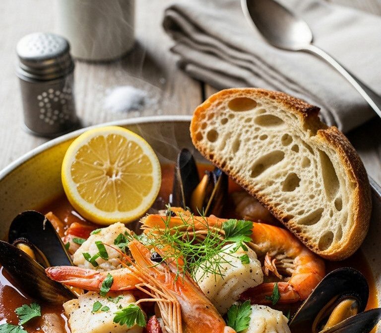 San Francisco Cioppino Seafood Stew with Fennel and Parsley
