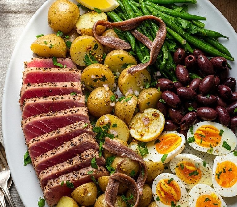 Seared Tuna Salade Niçoise With Mustard Vinaigrette
