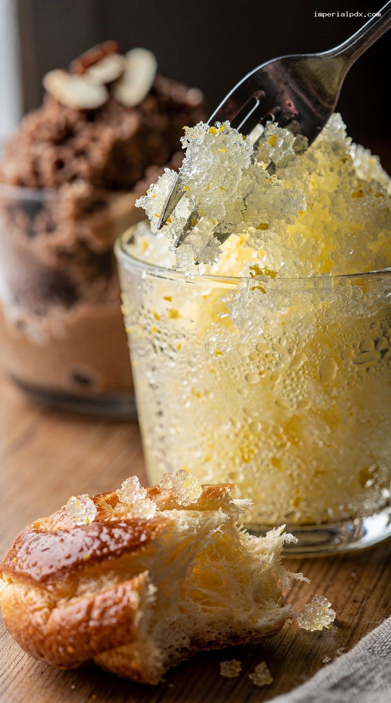 Sicilian Breakfast Granita and Brioche Combo – Closeup