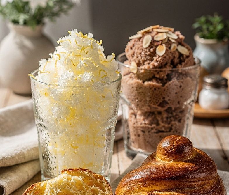 Sicilian Breakfast Granita and Brioche Combo