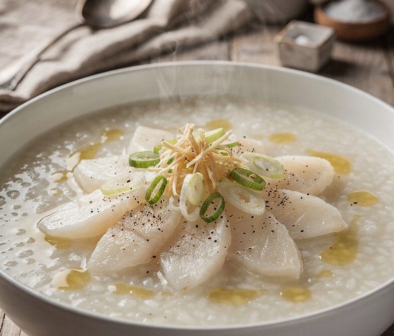 Silky Cantonese Fish Congee With Ginger and Scallions